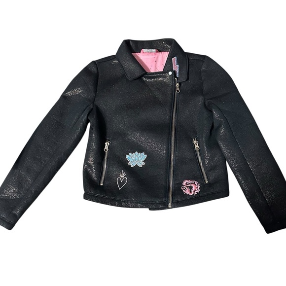Disney Other - KIDS DISNEY PRINCESS METALLIC MOTO JACKET WITH APPLIQUES/SIZE: 7/8